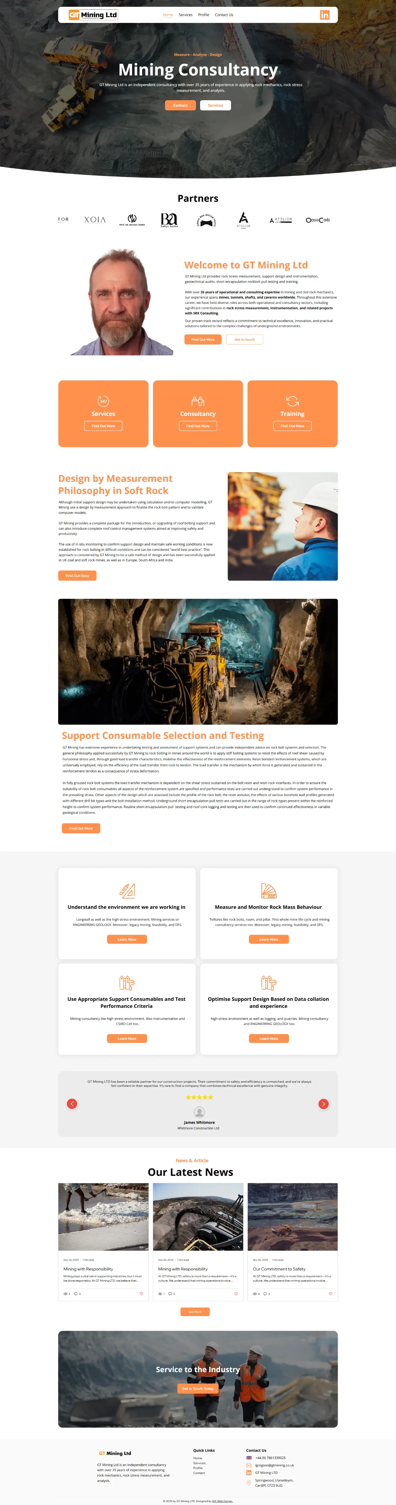 GT Mining — website by Websylime