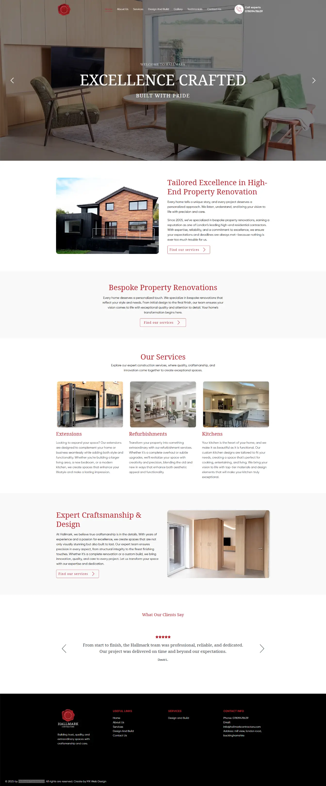 Hallmark Contractors — website by Websylime