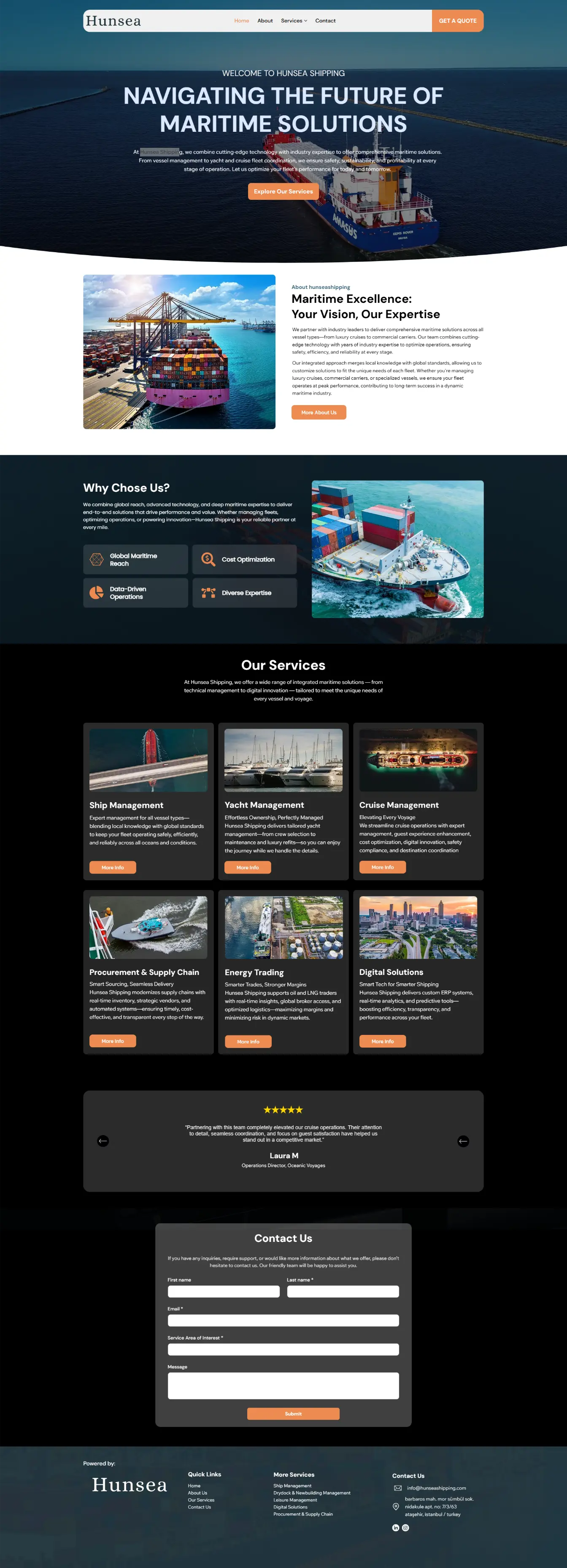 Hunsea Shipping — website by Websylime