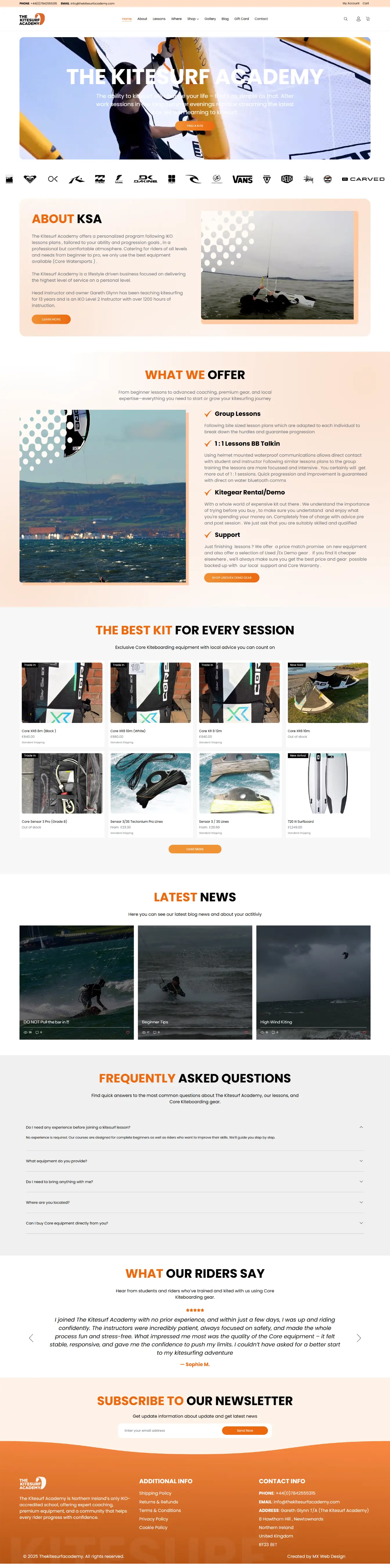 The Kitesurf Academy — website by Websylime