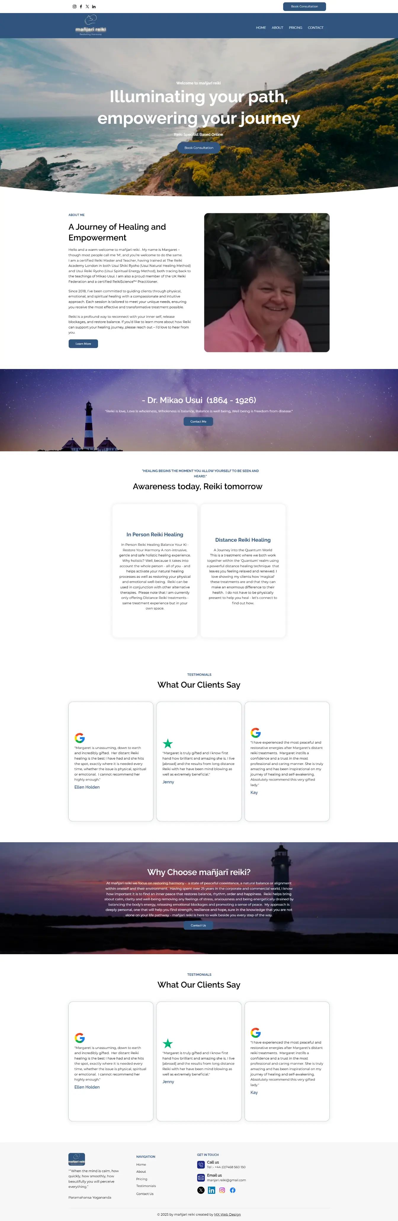Mañjarī Reiki — website by Websylime