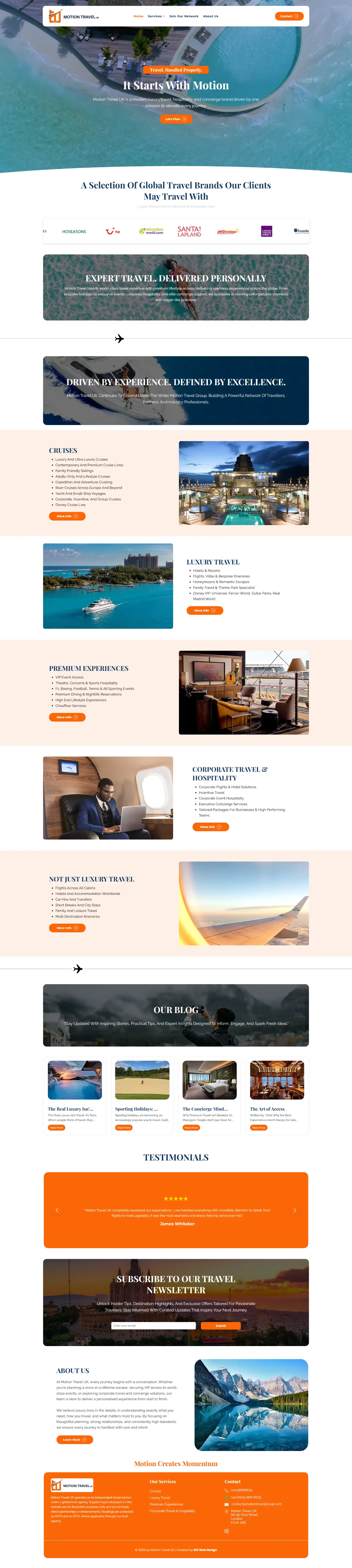 Motion Travel UK — website by Websylime