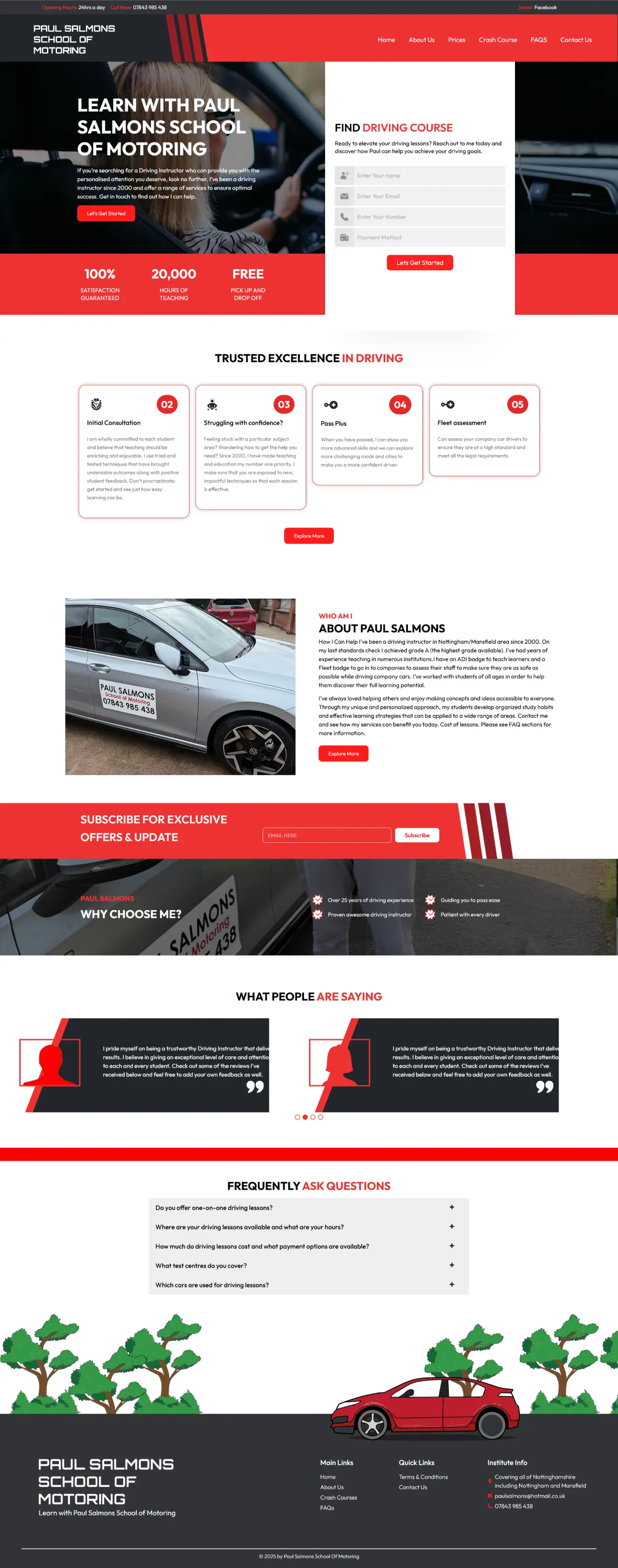 Paul Salmons School of Motoring — website by Websylime