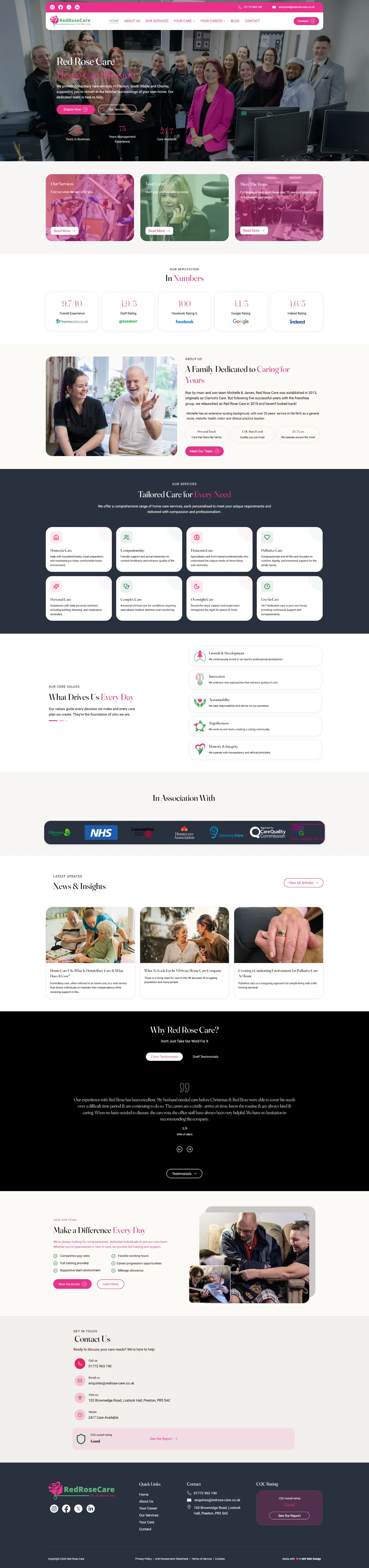 Red Rose Care — website by Websylime