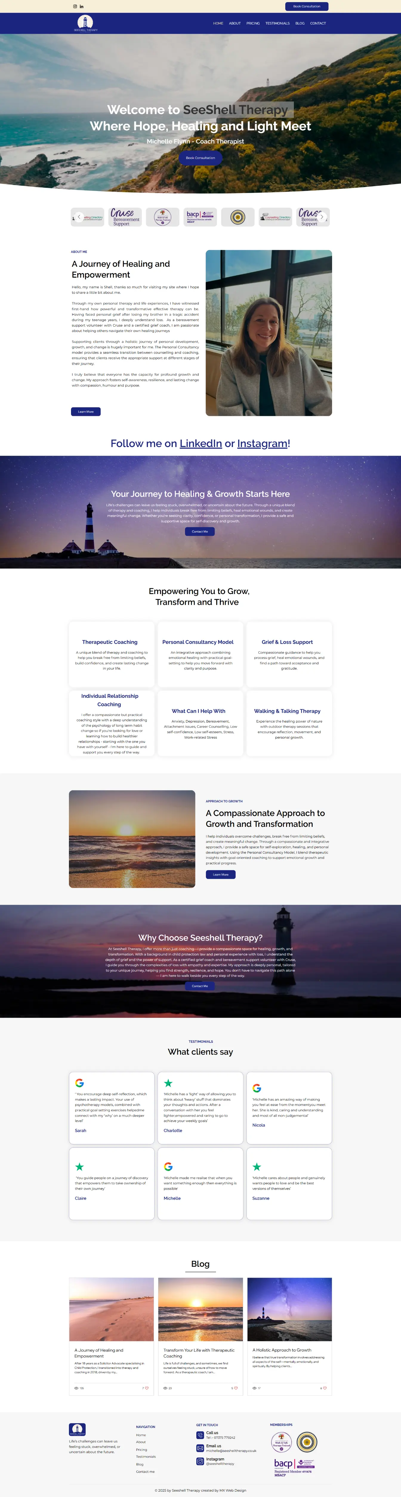 SeeShell Therapy — website by Websylime