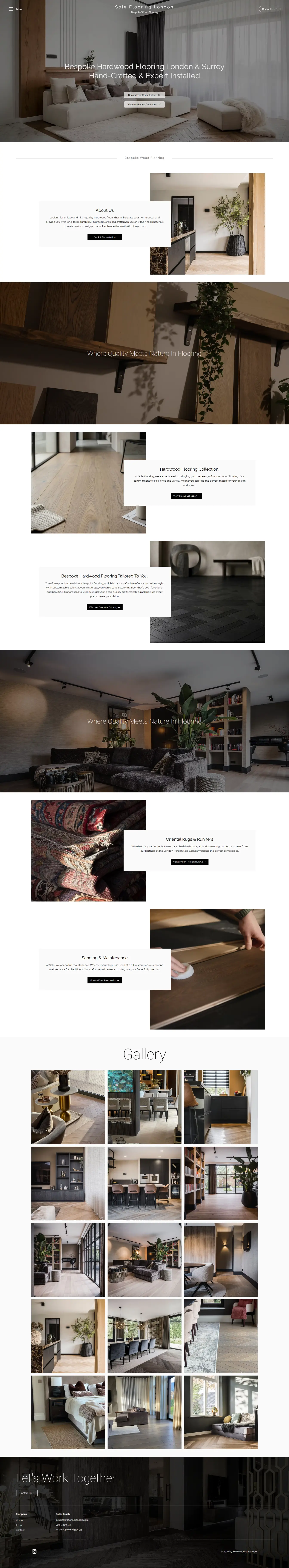 Sole Flooring London — website by Websylime