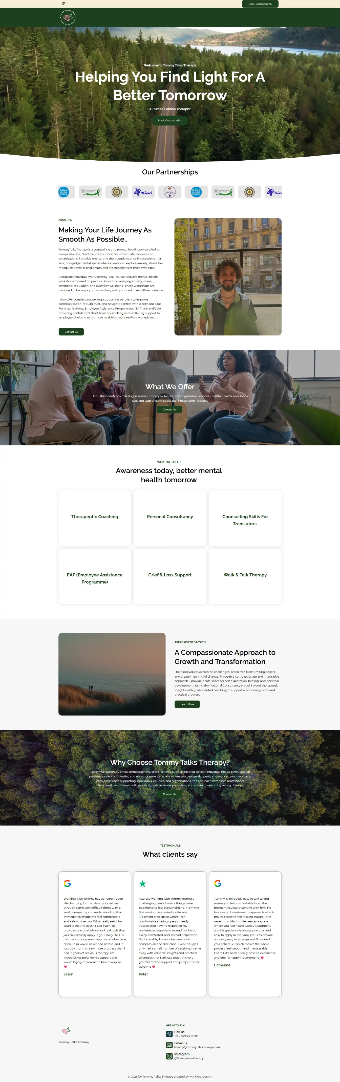 Tommy Talks Therapy — website by Websylime