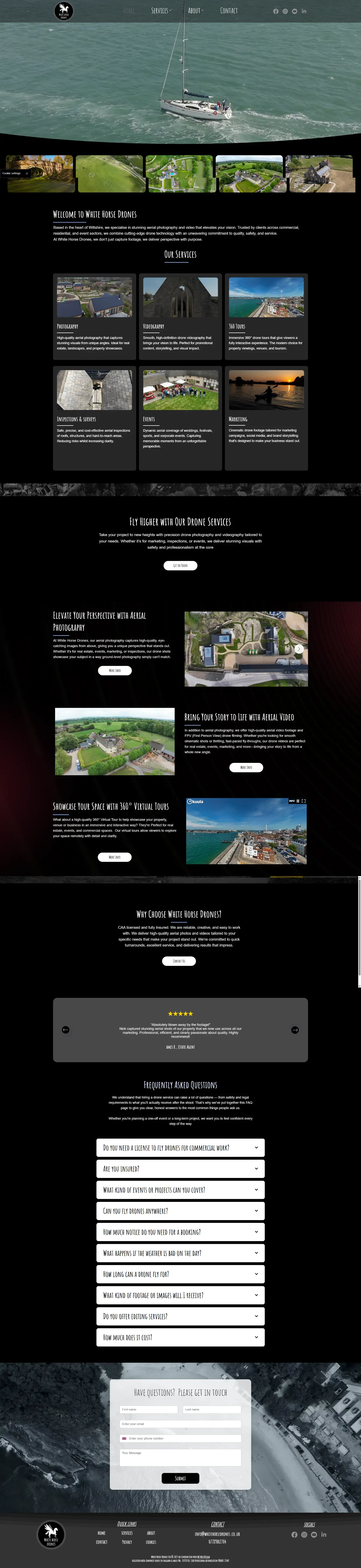 White Horse Drones — website by Websylime